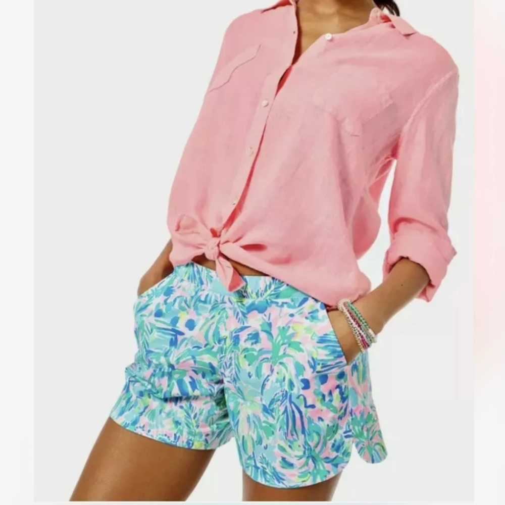Lilly Pulitzer Ocean View Shorts Blue Ibiza Cabana Cocktail